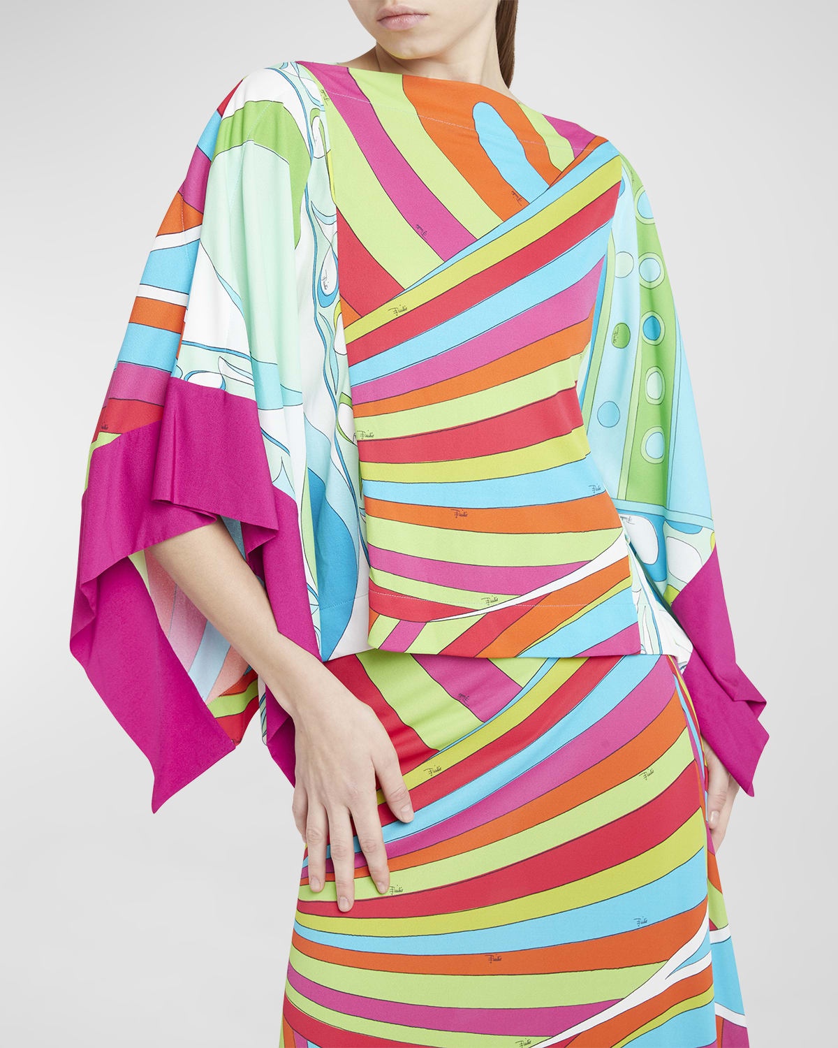 Abstract-Print Foulard Blouse - 7