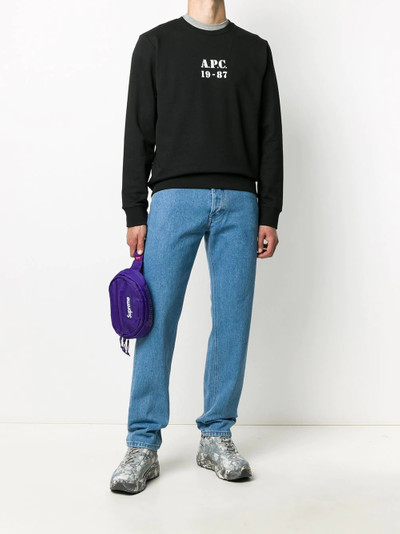 A.P.C. logo print round neck sweatshirt outlook