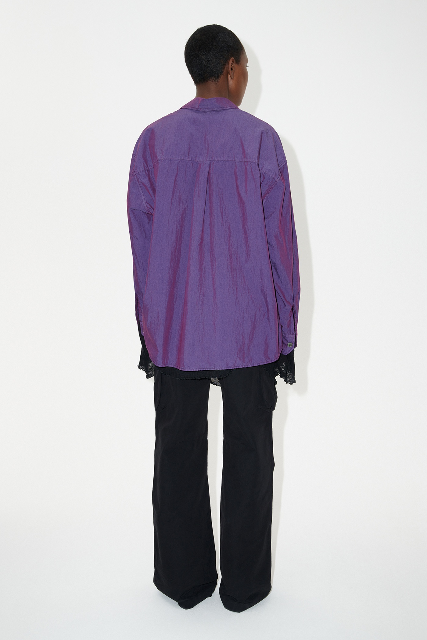 Borrowed Shirt Blackcurrant Parachute Poplin - 7