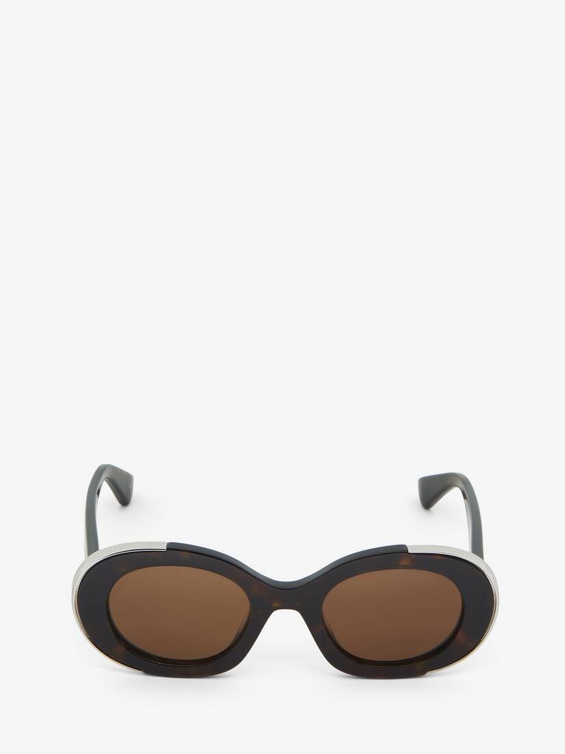 Women's The Grip Oval Sunglasses in Havana/brown - 1