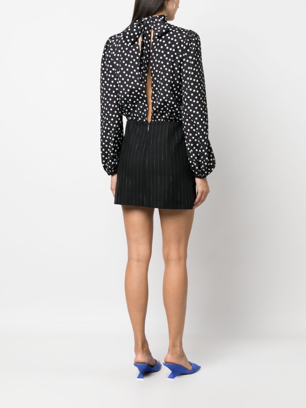 hybrid polka-dot mini dress - 4