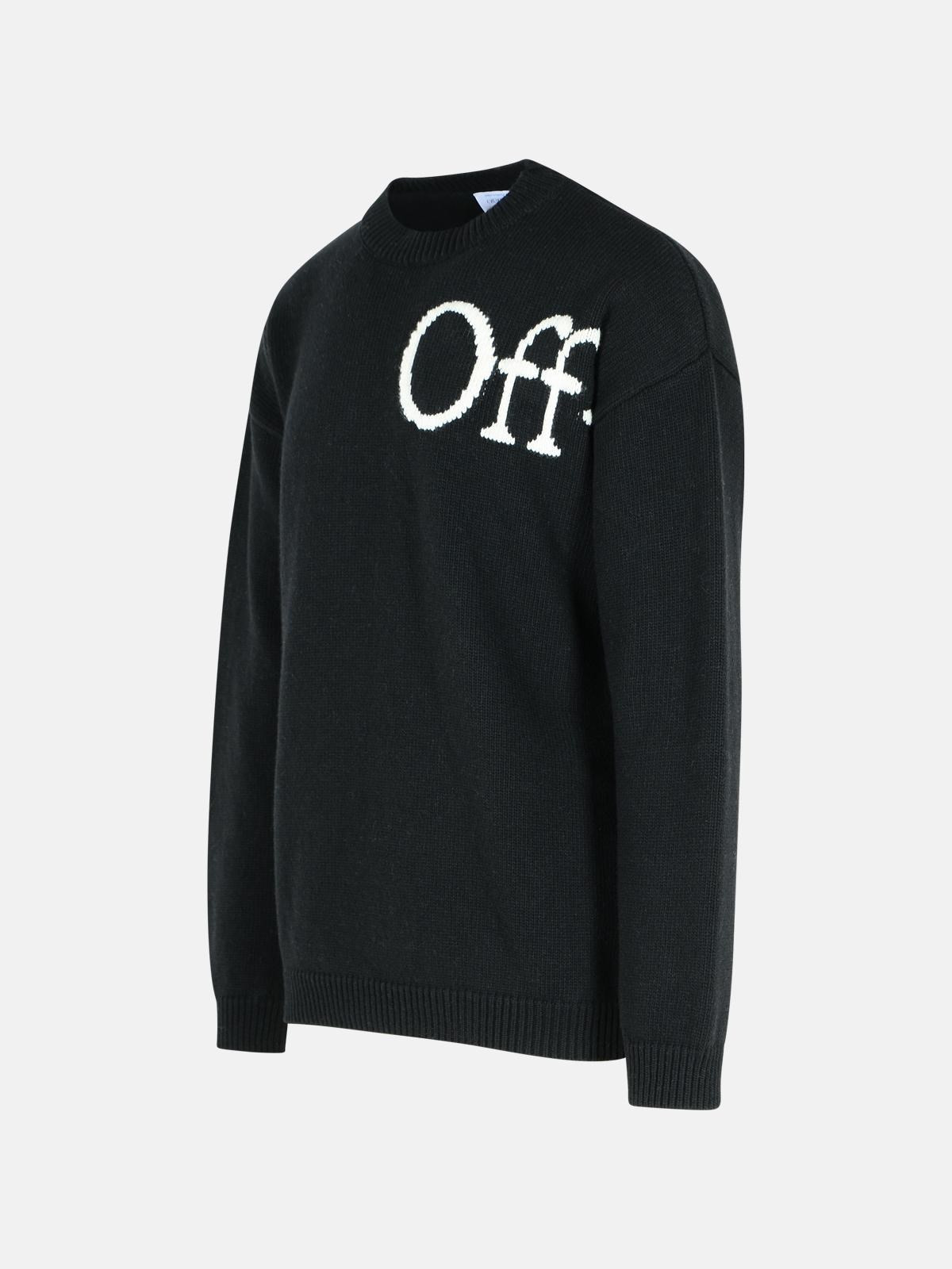 BOOKISH' BLACK WOOL BLEND SWEATER - 2