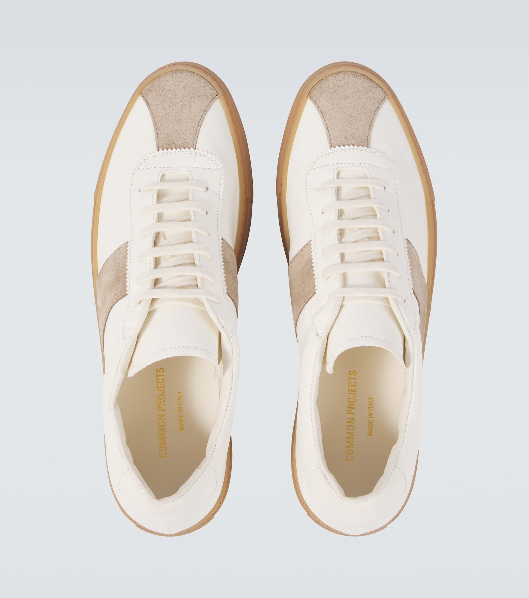 Tennis suede-trimmed leather sneakers - 4