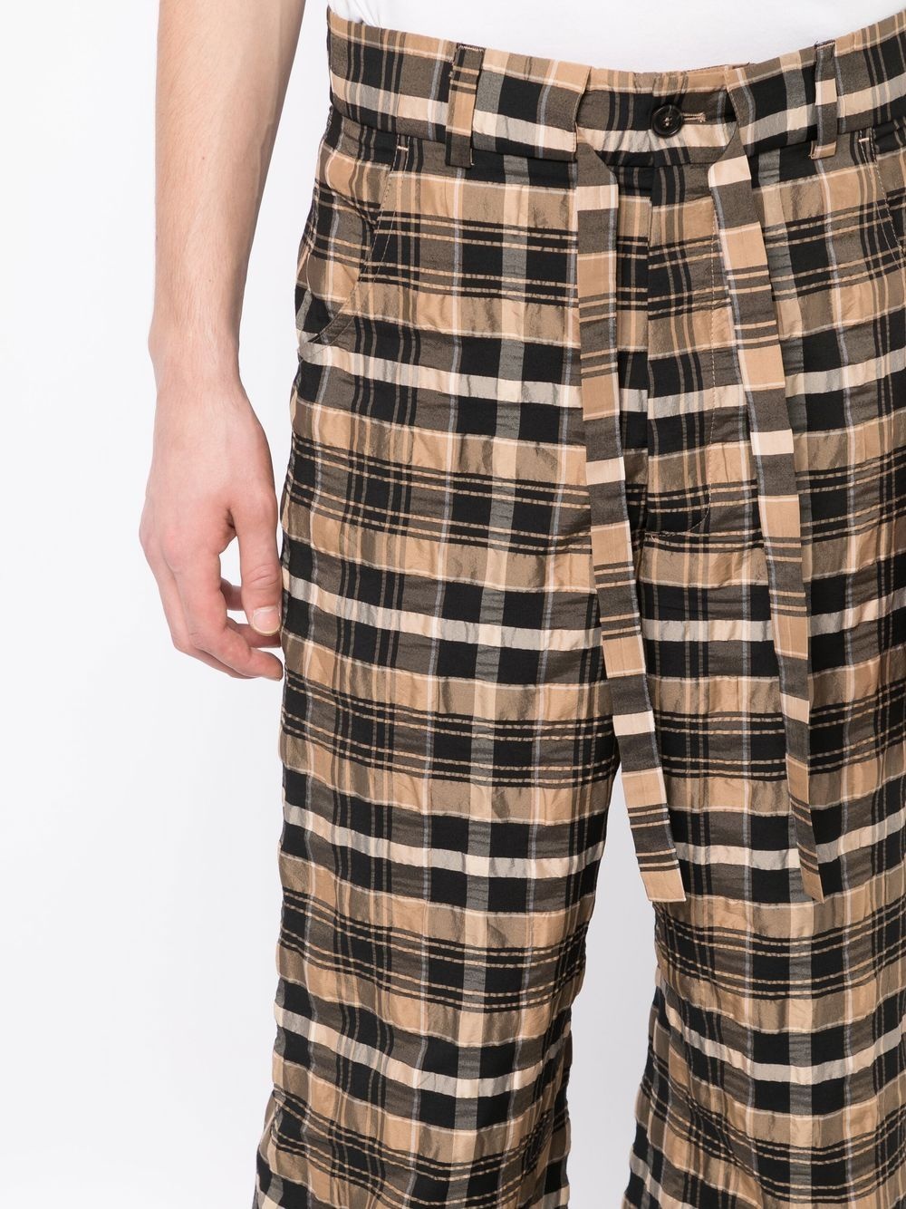 CHECK-PRINT STRAIGHT-LEG TROUSERS - 4