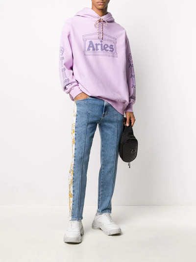 VERSACE JEANS COUTURE baroque print-trim jeans outlook