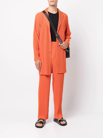 ISSEY MIYAKE pleated single-breasted coat outlook