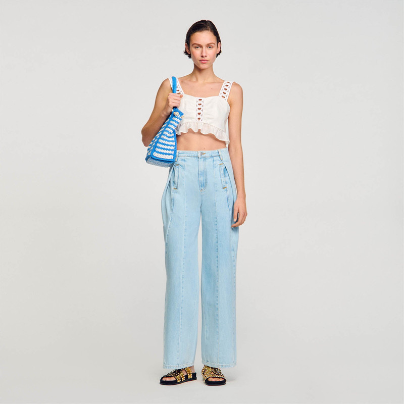 Sandro WIDE-LEG BOX PLEAT JEANS outlook