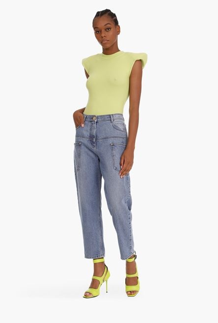 Faded blue denim boyfriend jeans - 2