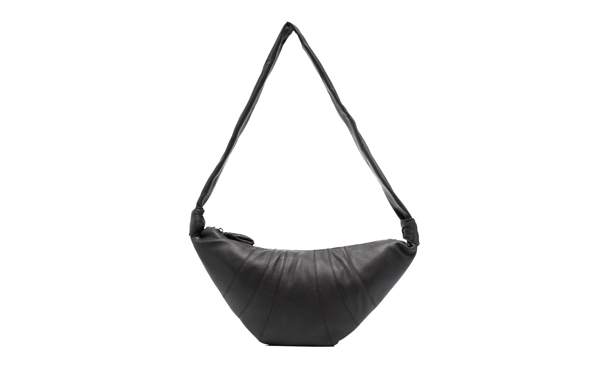 Unisex Soft Grain Medium Croissant Bag "DARK CHOCOLATE" BG0001 LL0018 BR490 - 1