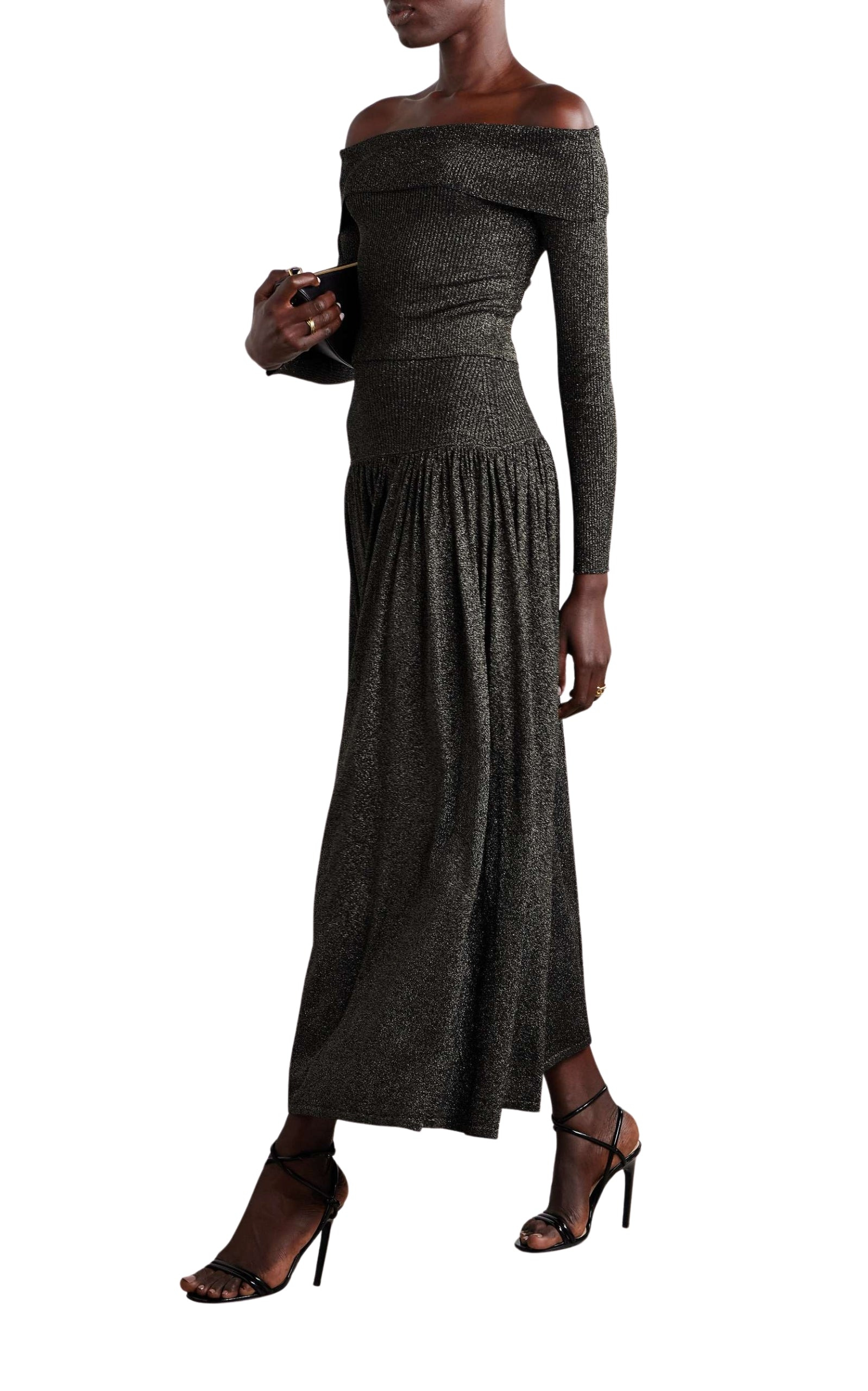 Crush Metallic Flare Skirt - 2
