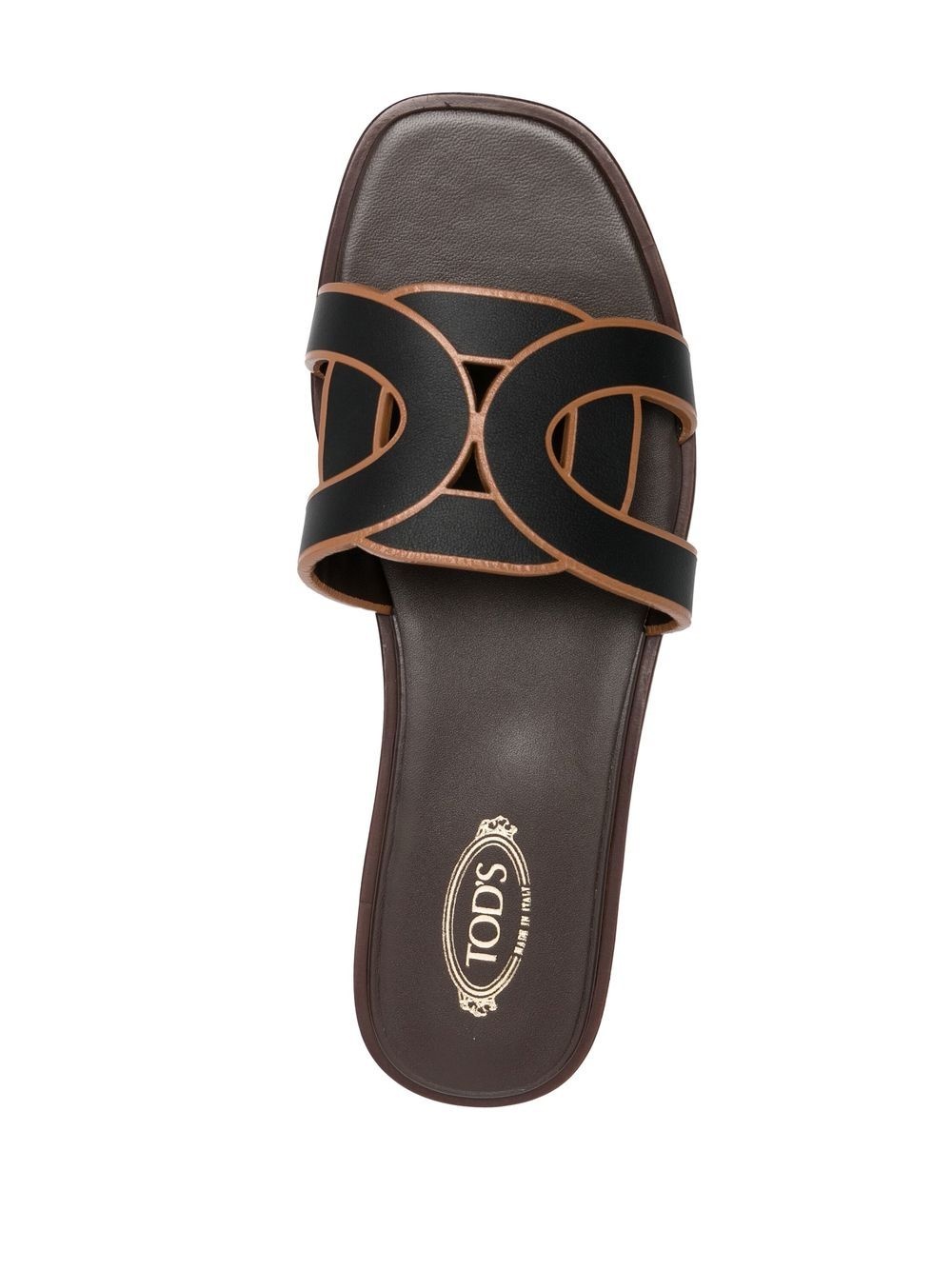 leather logo strap sandals - 4