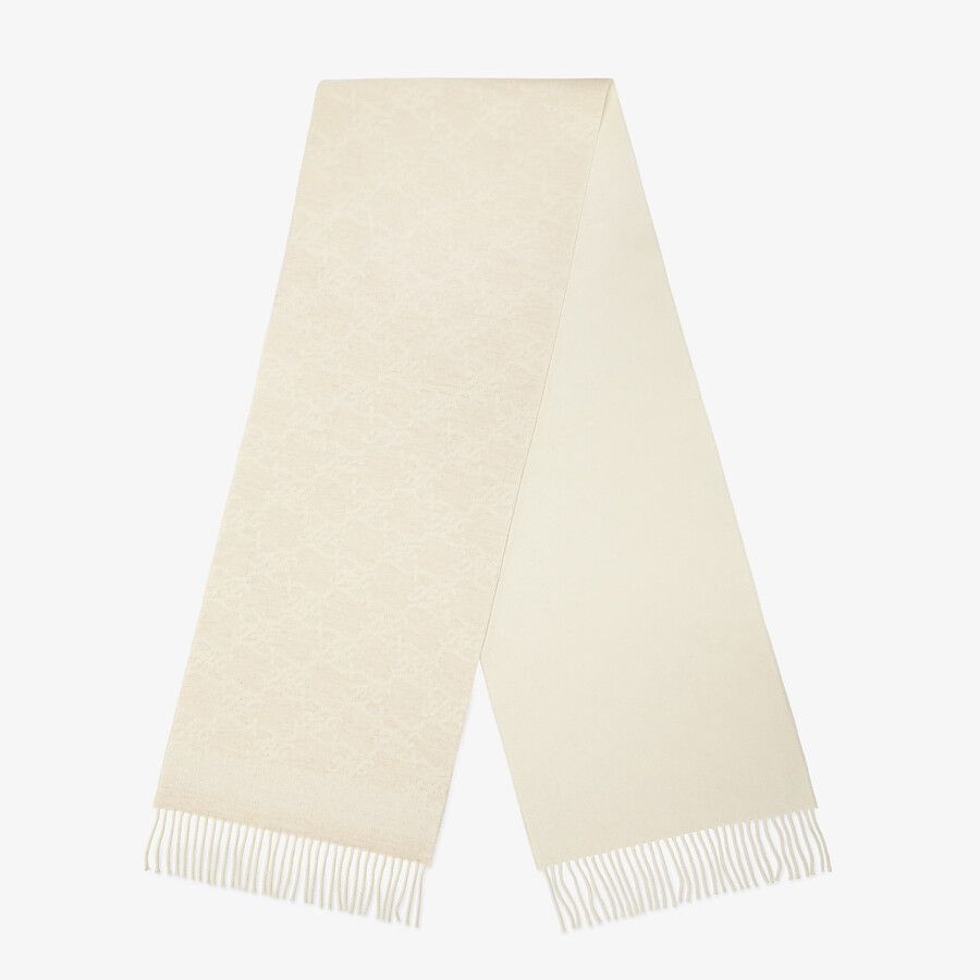 White wool and cashmere scarf - 1