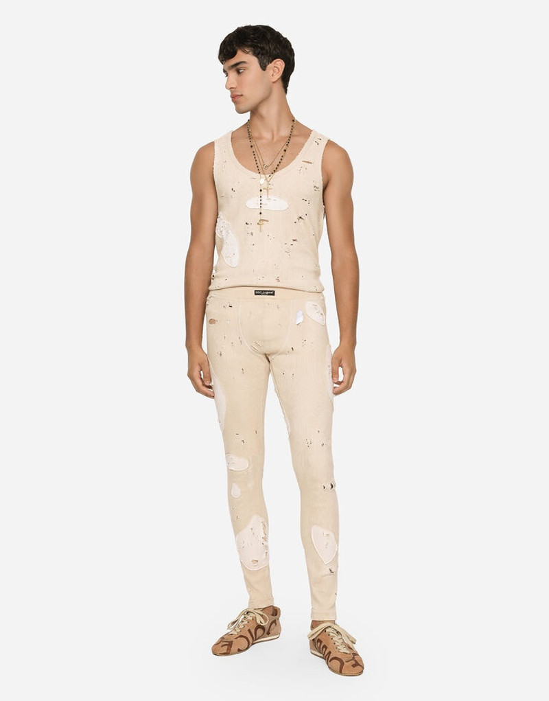 Fine-rib cotton singlet with patches 4