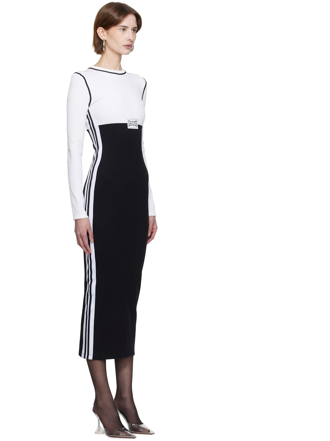 White & Black 'The Color-Block' Maxi Dress - 2