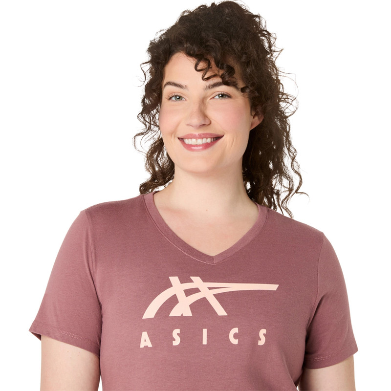 WOMEN'S ASICS STRIPES V-NECK 4