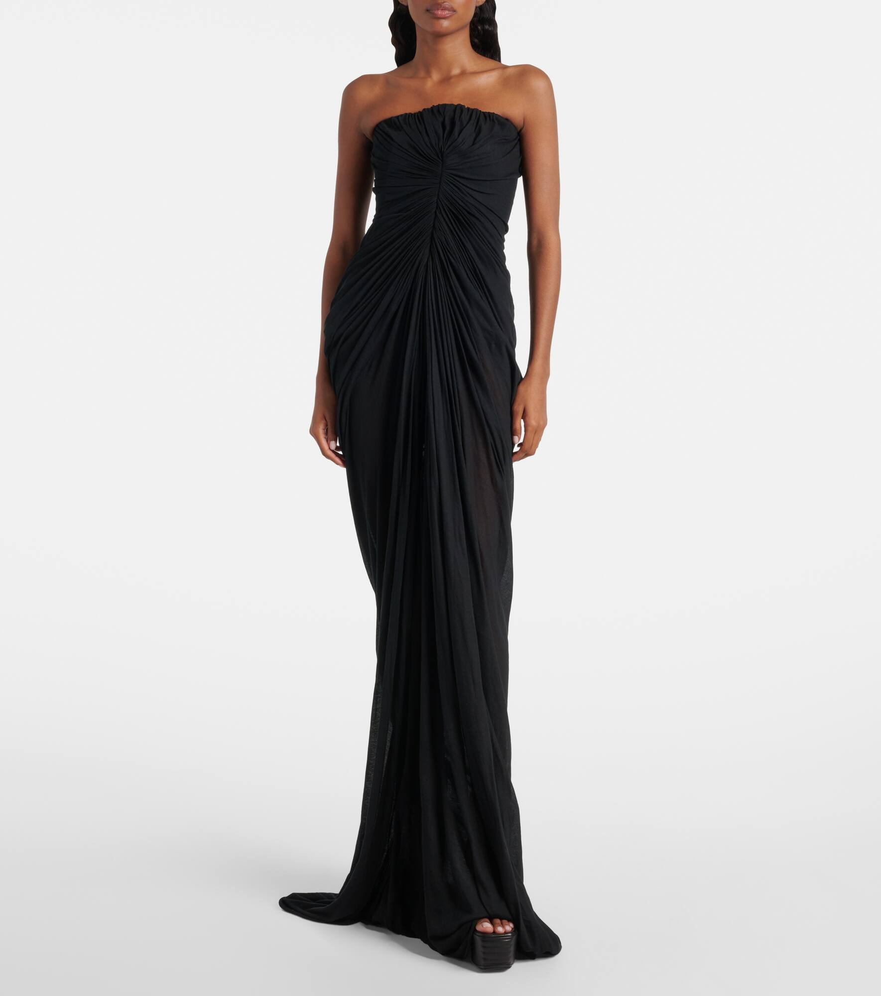 Radiance gathered cotton bustier gown - 2