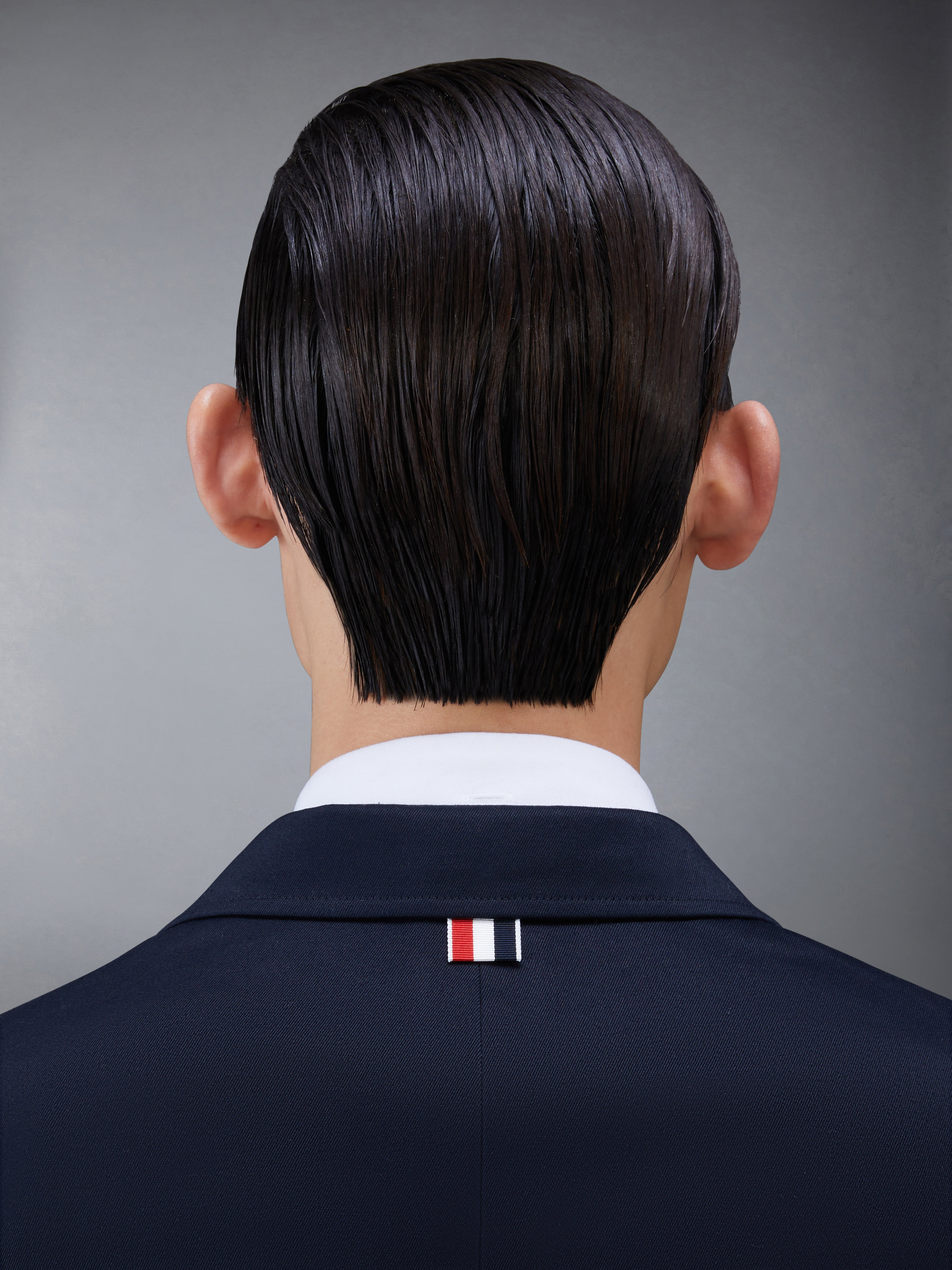 Navy Cotton Unconstructed Single Breasted 4-Bar Classic Jacket - 4