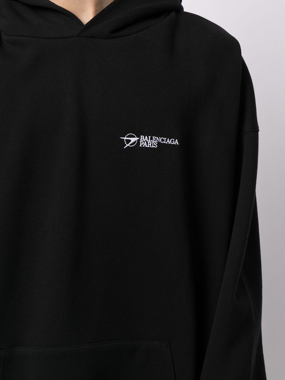 embroidered logo cotton hoodie - 5