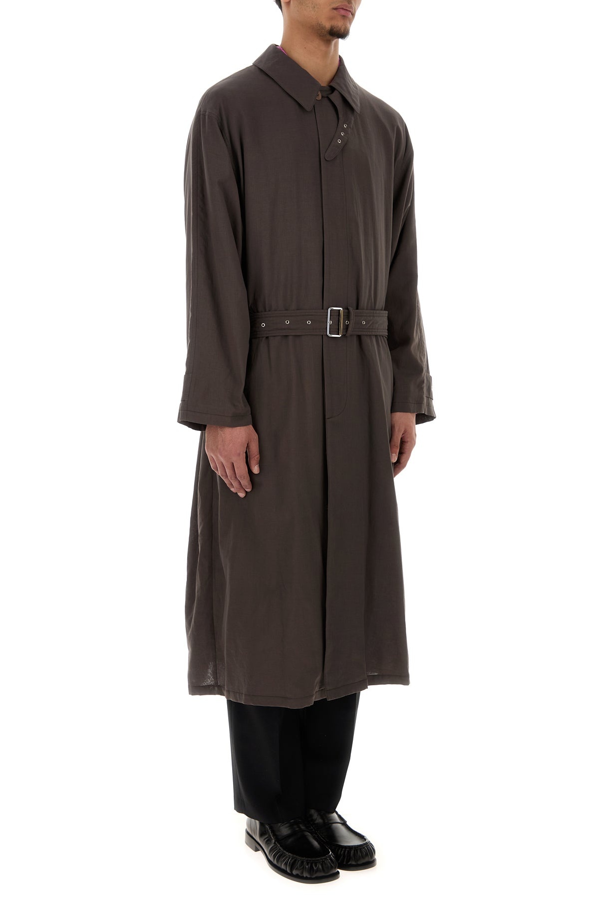 Chocolate cotton La Sapienza trench coat - 3