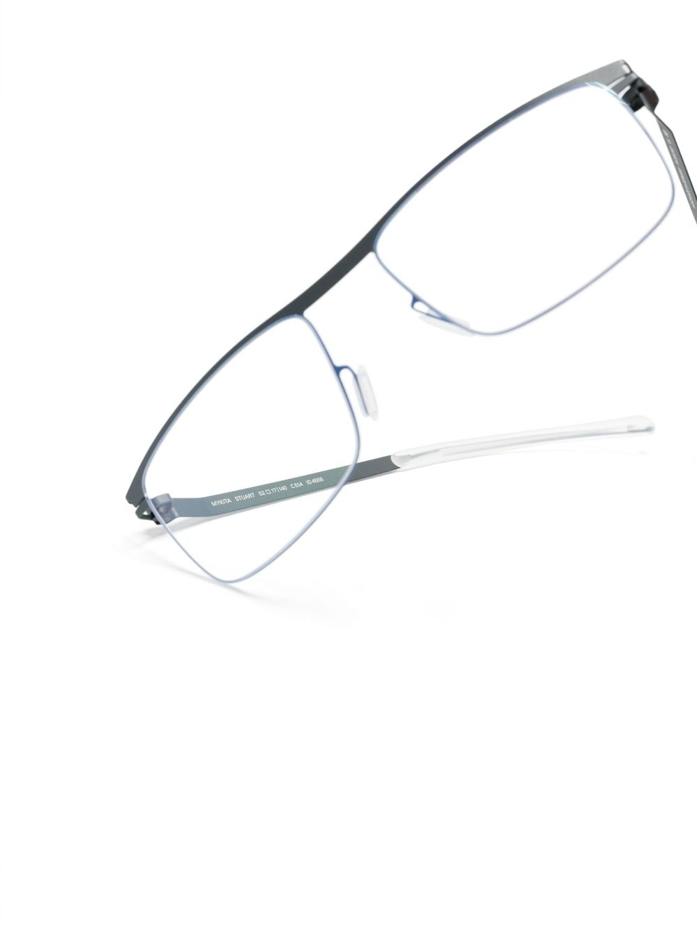 square-frame raised-bridge glasses - 3