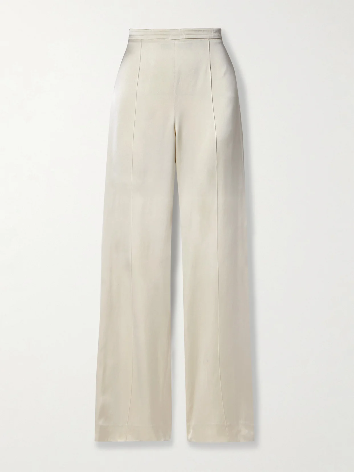 + Net Sustain Pintucked Satin Straight-leg Pants - 1