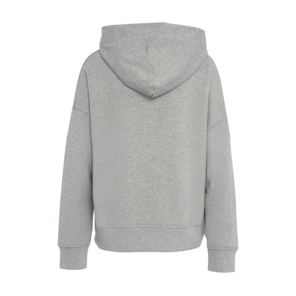 OVERSIZED GREY HOODIE WITH EMBROIDERED LOGO - 2