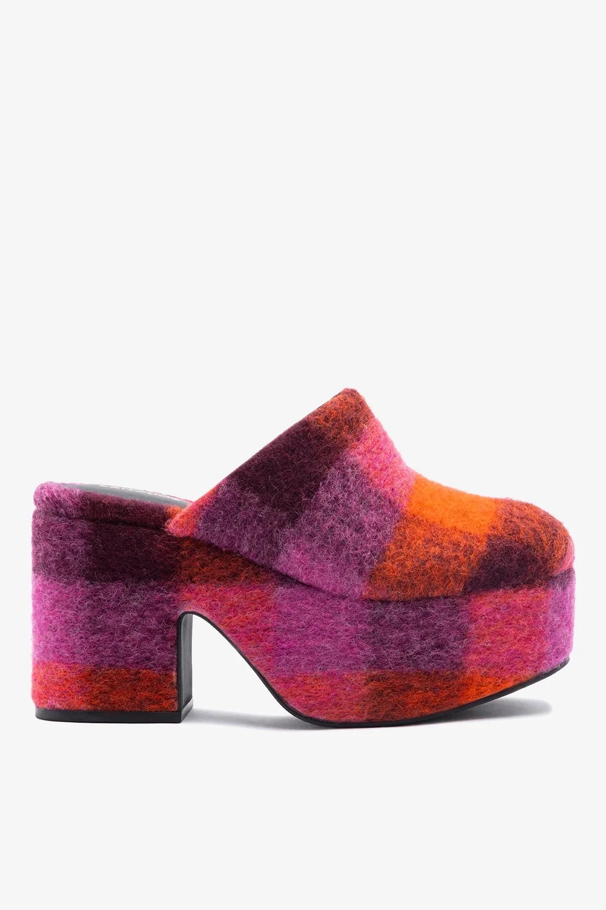 Miso Platform Clog Plum Printed Felt - 1