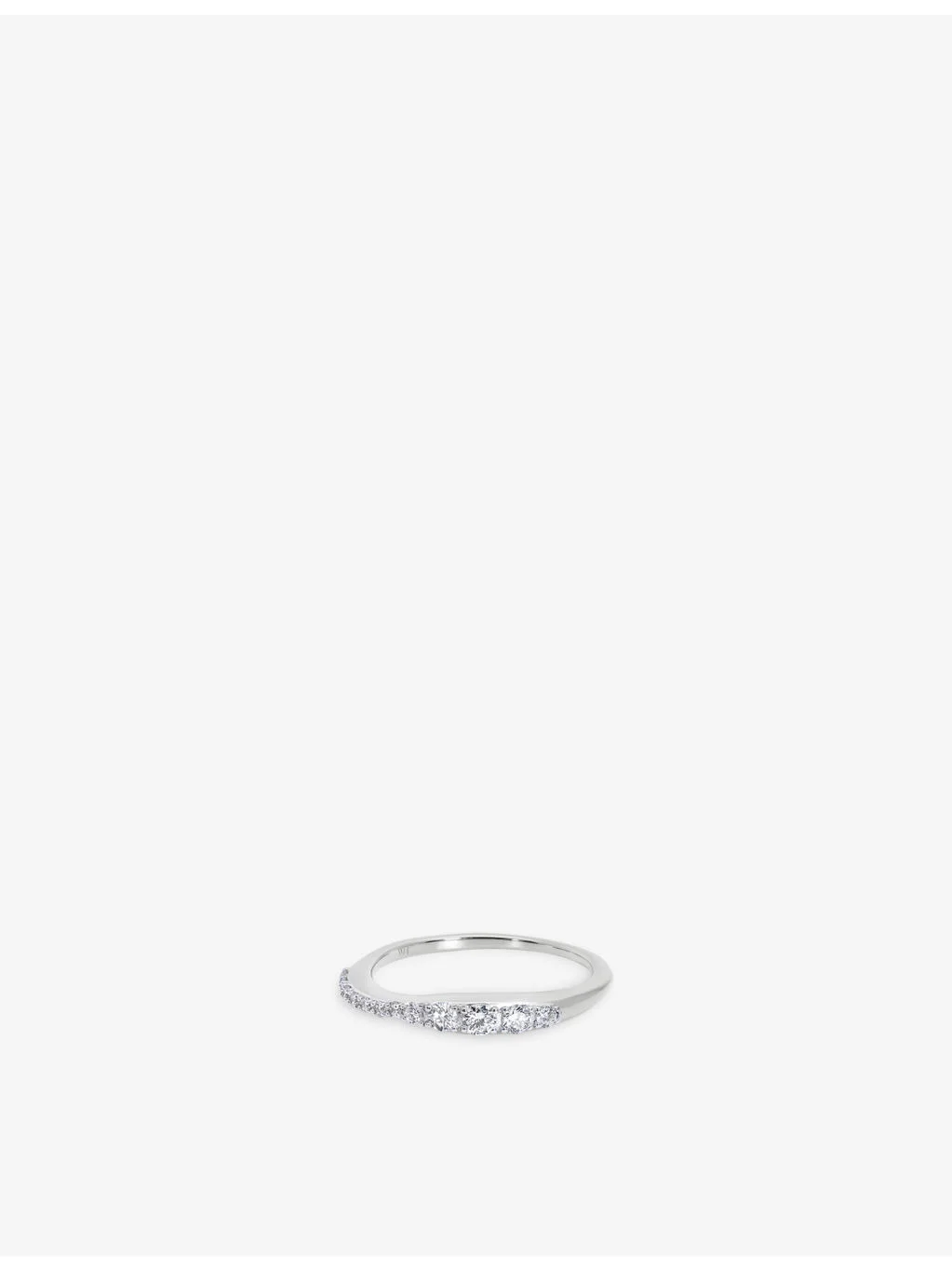 Riva 18ct Yellow Gold-Plated Vermeil Sterling-Silver and 0.18ct Lab-Grown Diamond Stacking Ring - 1
