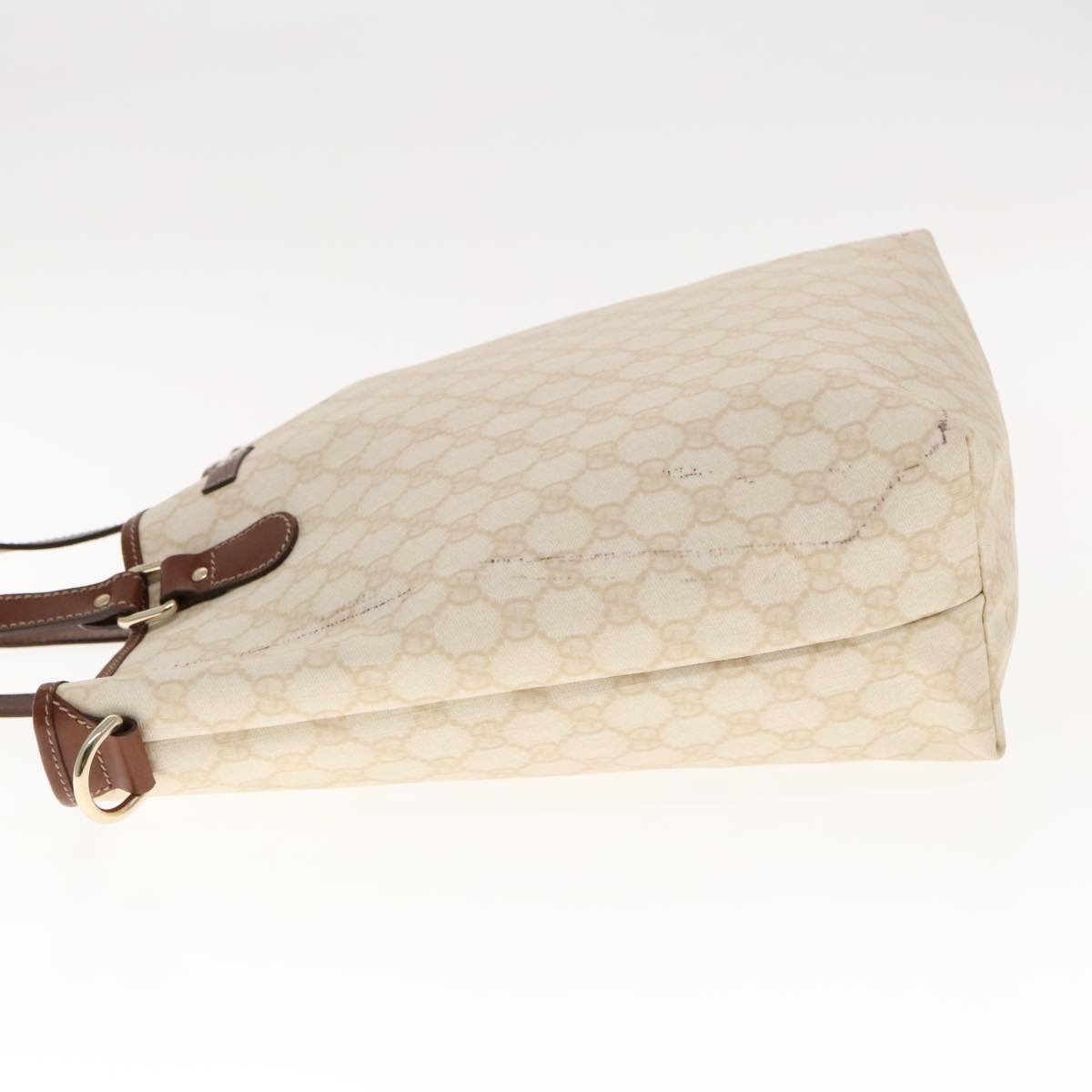 GUCCI GG Supreme Tote Bag Pvc Leather Gold White - 5