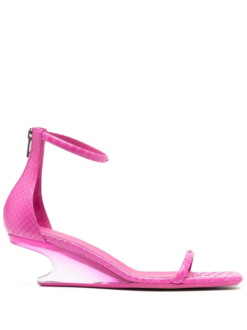 sculpted-heel leather sandals 1
