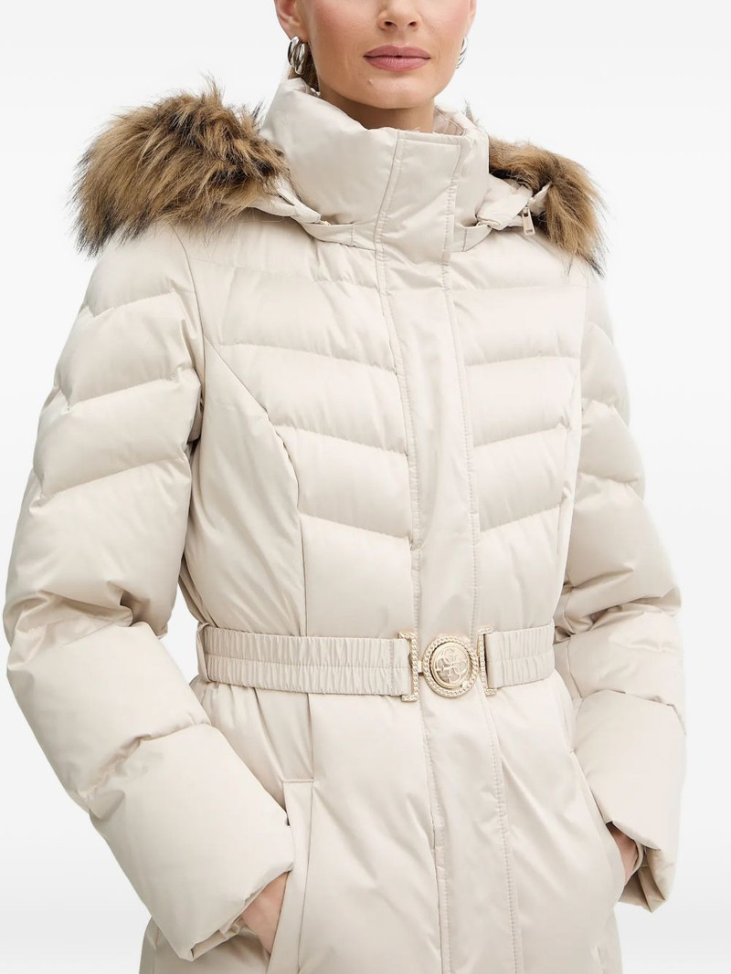 fur hooded belted jacket 4