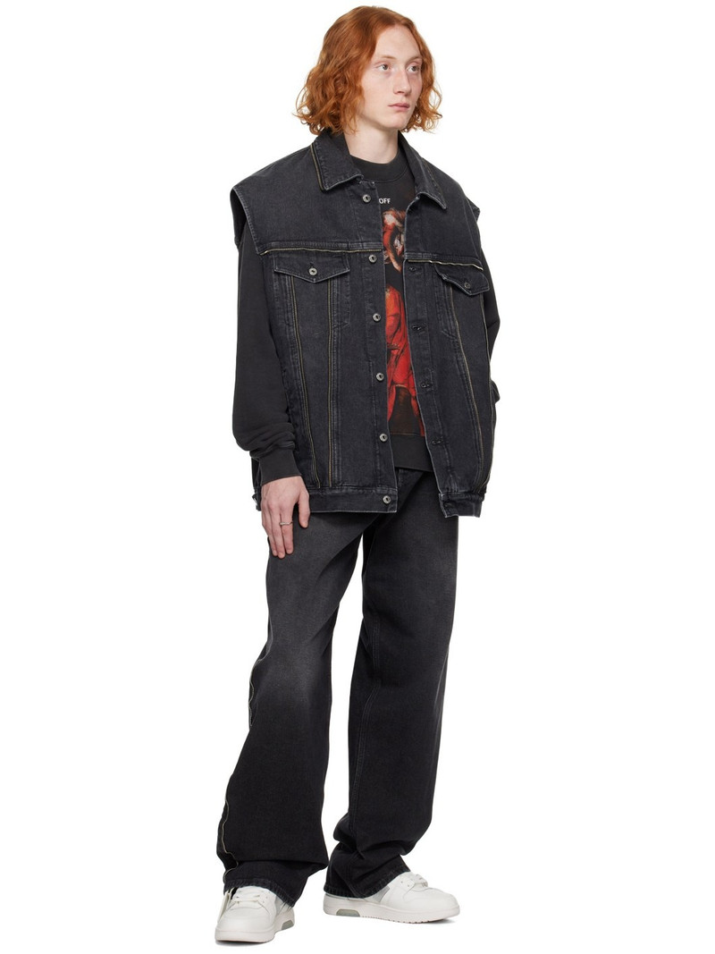 Off-White zip-embellished 데님 gilet outlook