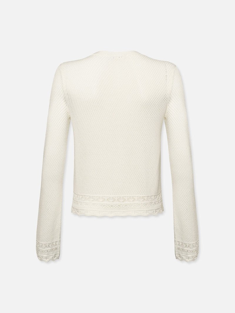 FRAME Pointelle Cardi in Cream outlook