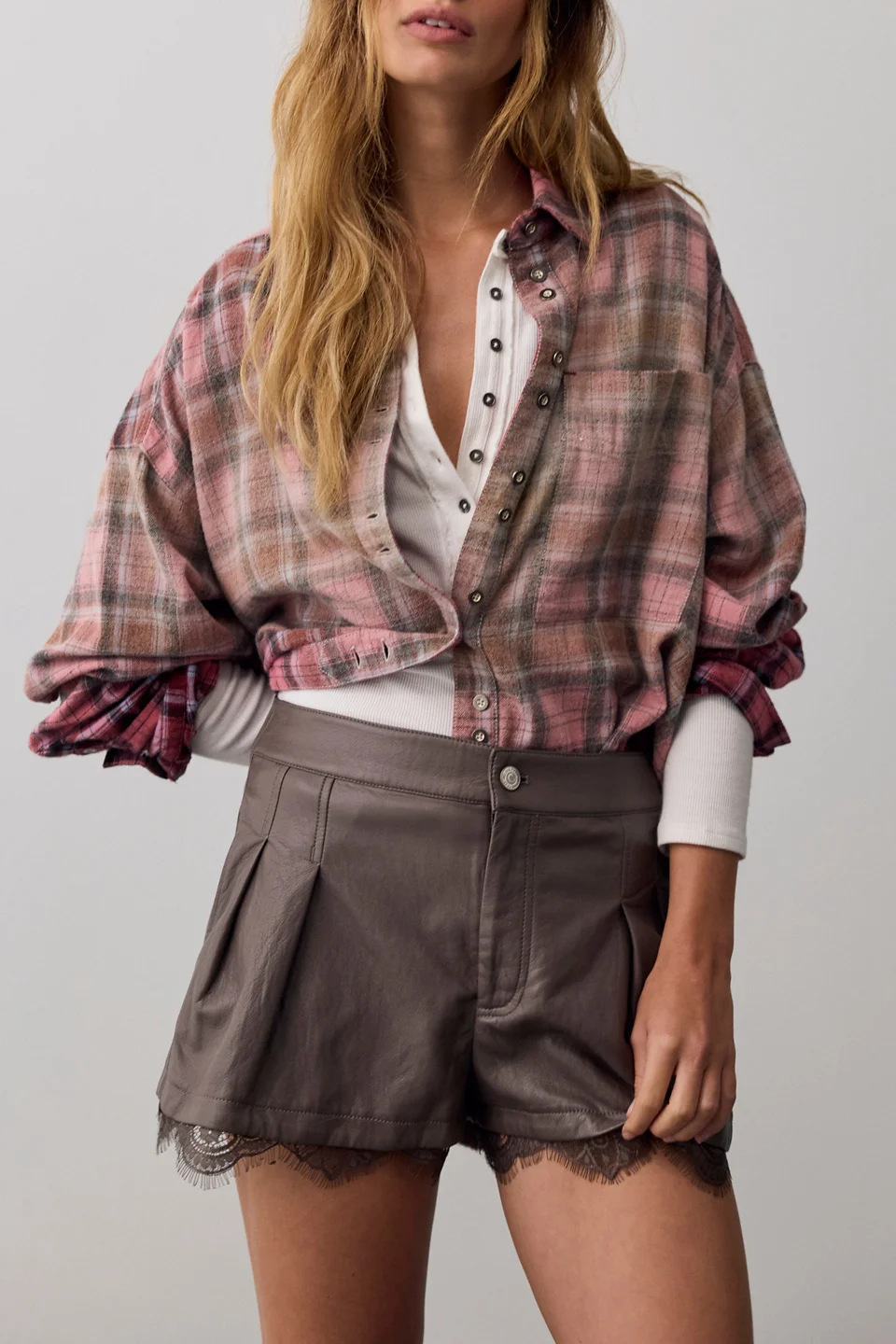 After Dark Vegan Leather Shorts - 1