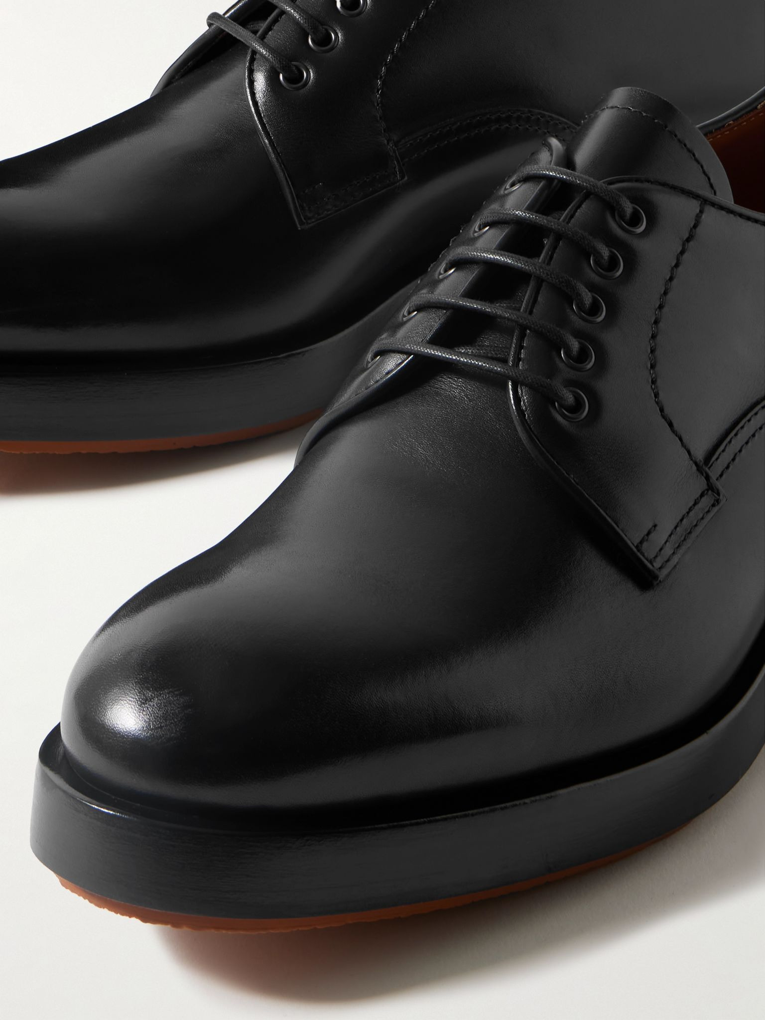 Udine Leather Derby Shoes Black - 6