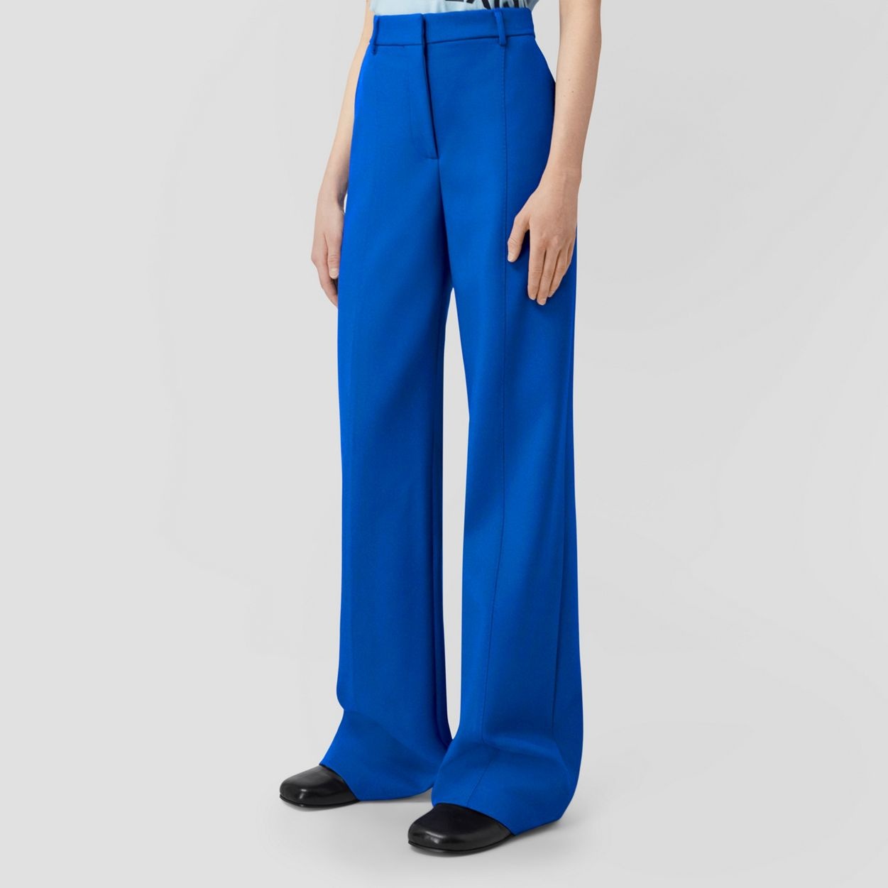 Embroidered Logo Wool Tailored Trousers - 5