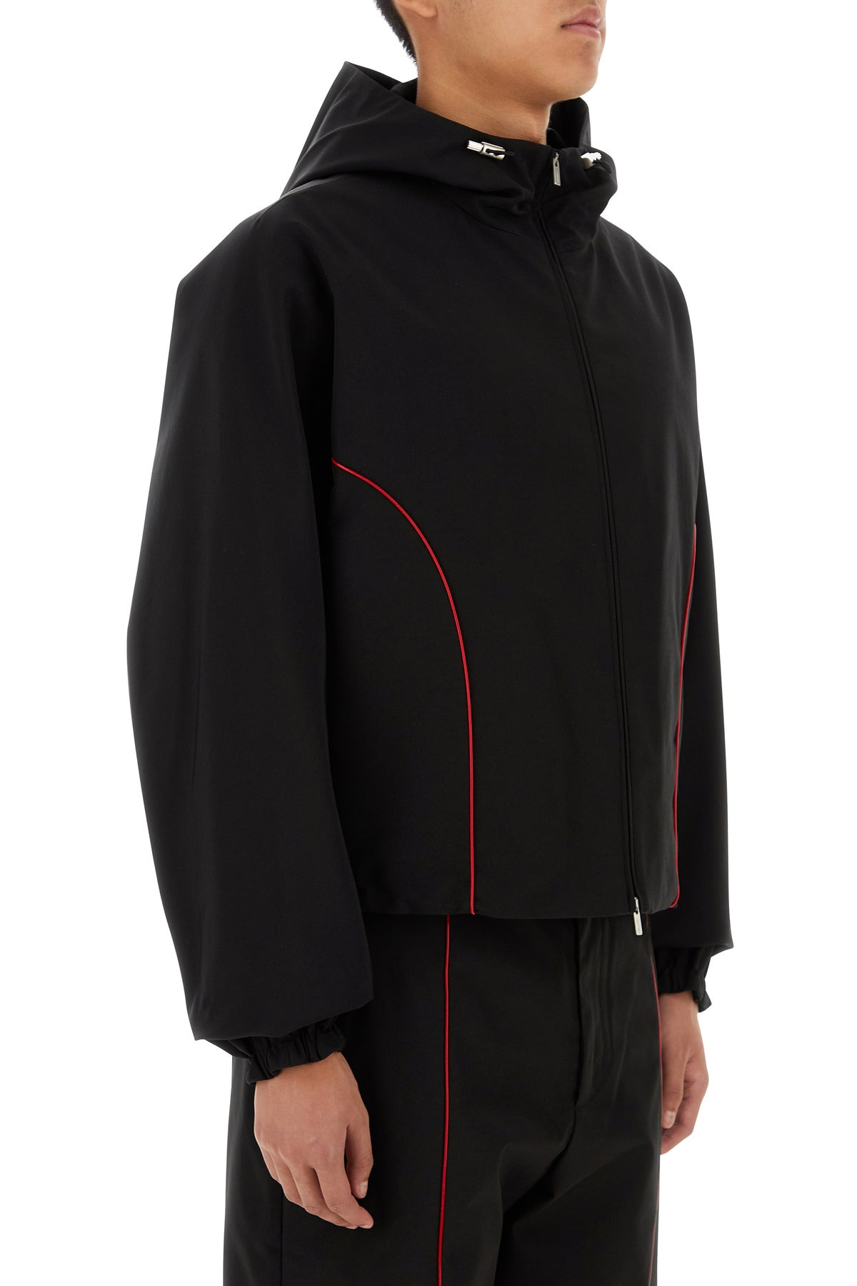 Black polyester blend jacket - 3