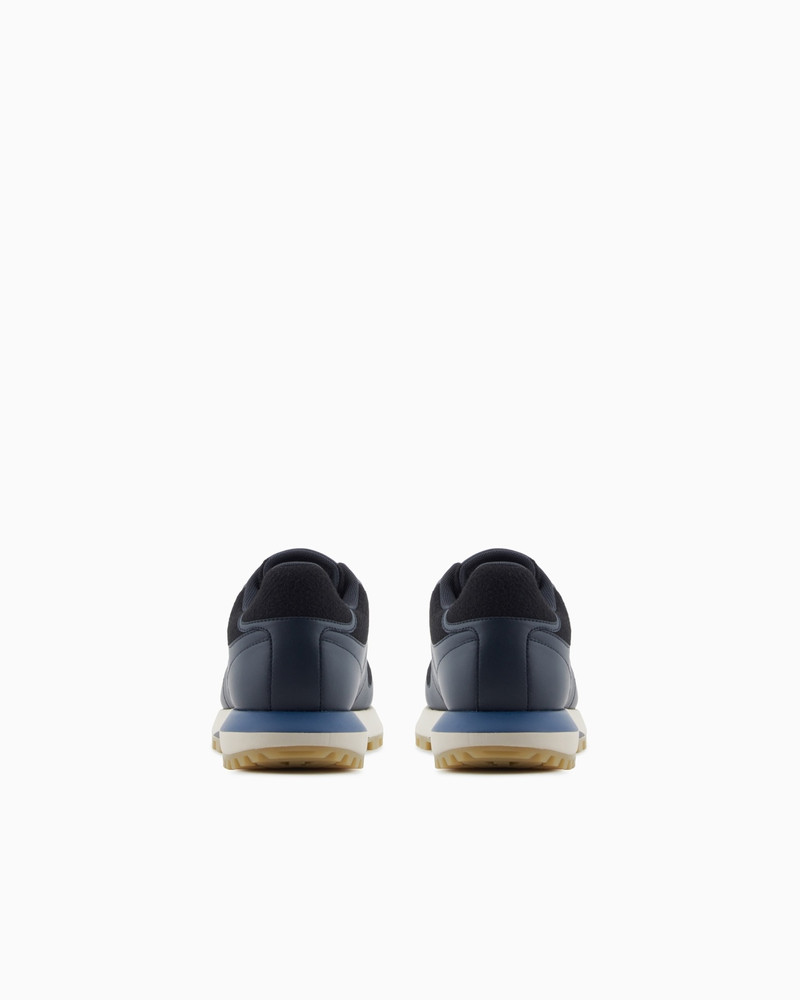 EMPORIO ARMANI LEATHER SNEAKERS WITH FELT DETAILS outlook