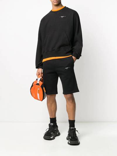 Off-White logo print track shorts outlook