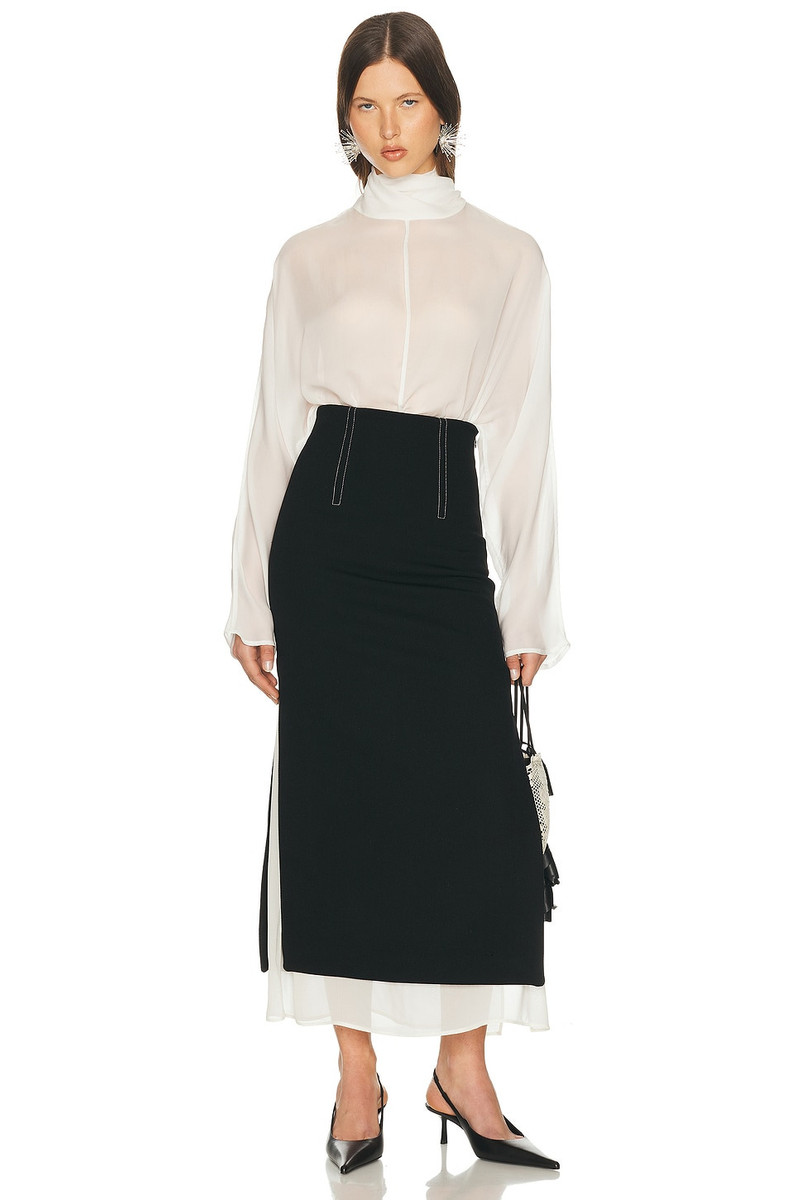 HELSA Dolman Popover Top in Cupro outlook