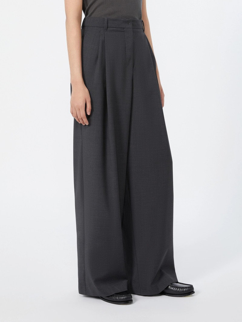 TARO Woollen cloth palazzo trousers - DARK GREY 3