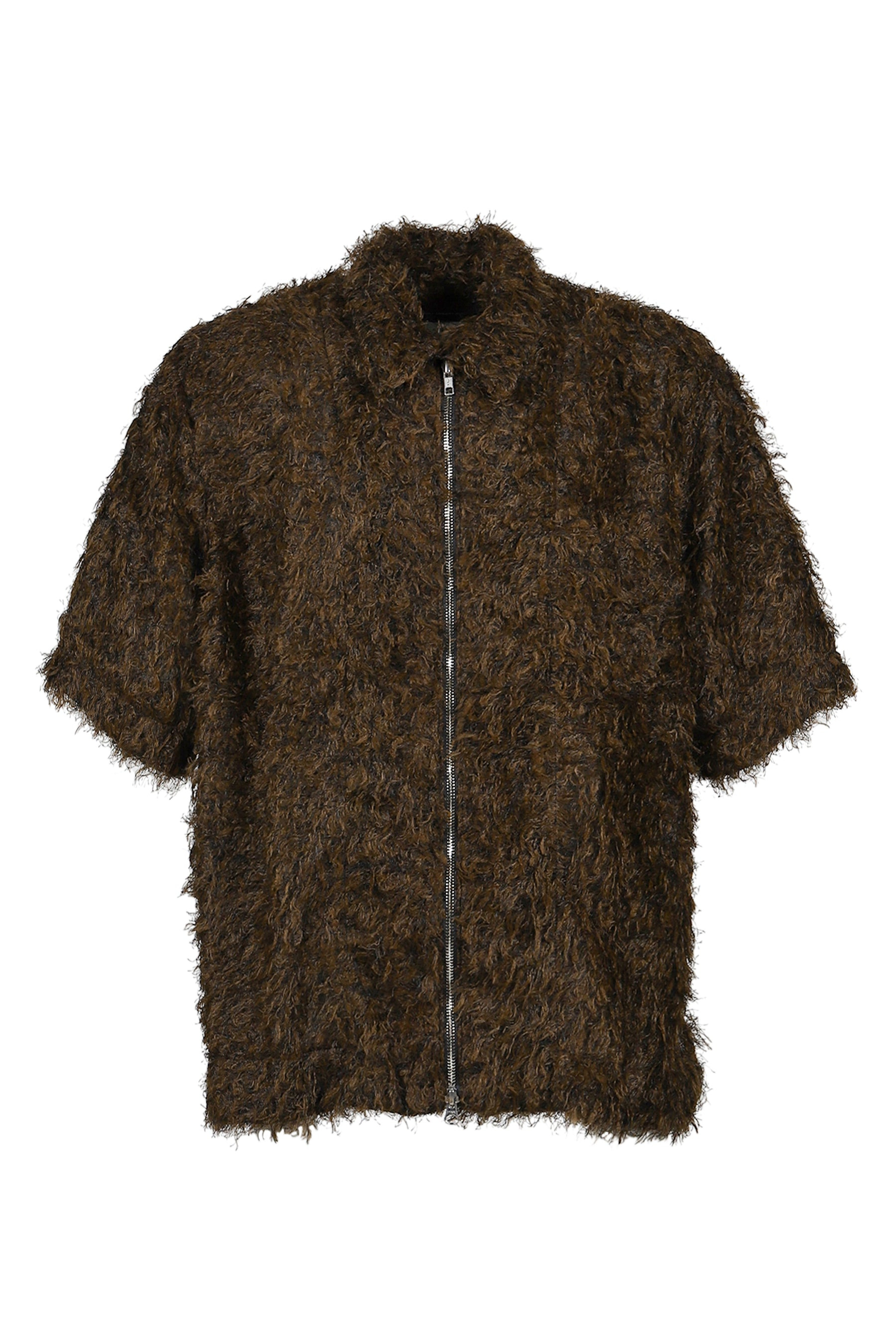 ZIP UP BOX SHIRT / BLK / BRW - 5