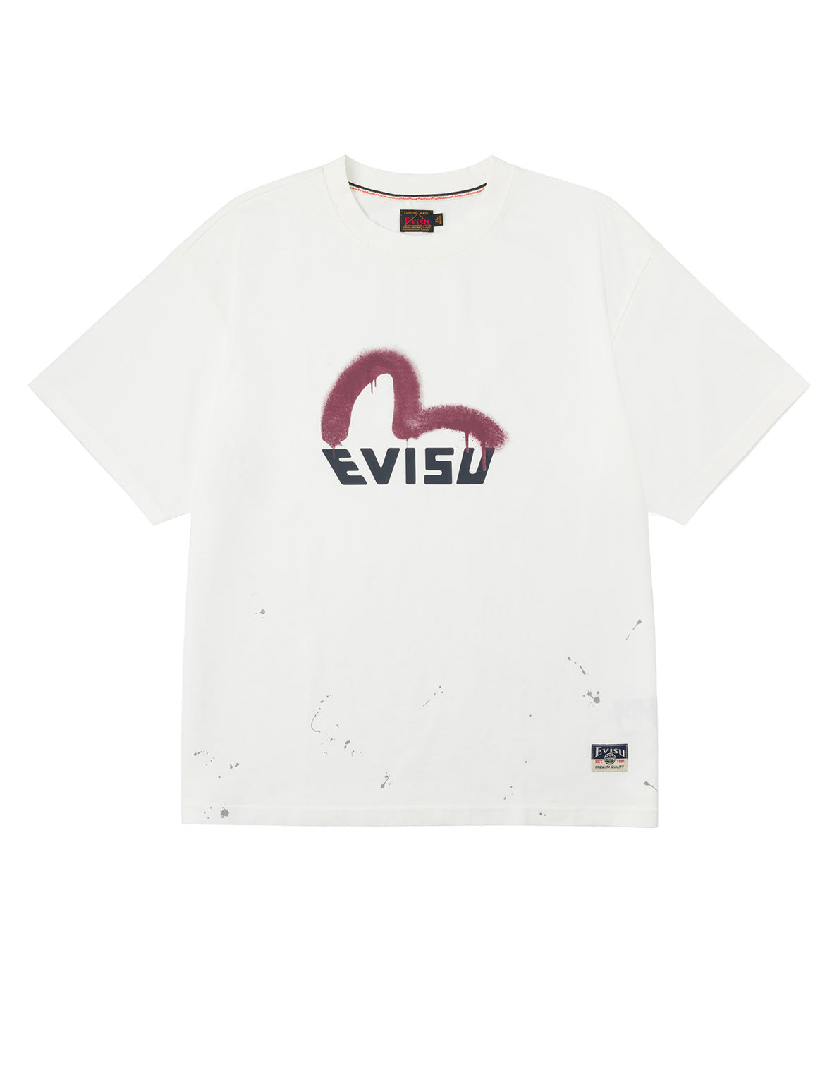 Graffiti-Style Seagull and Logo Print Relax Fit T-Shirt - 11