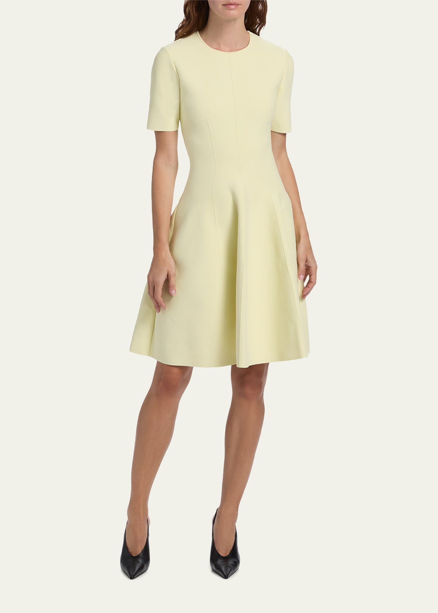 Seamed Short-Sleeve Mini Dress - 2