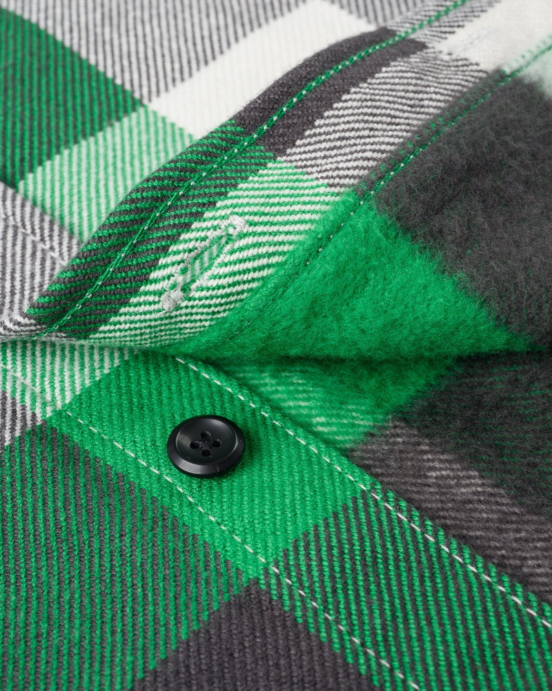 ULTRA HEAVY FLANNEL VINTAGE CHECK WORK OVERSHIRT - GREEN 12