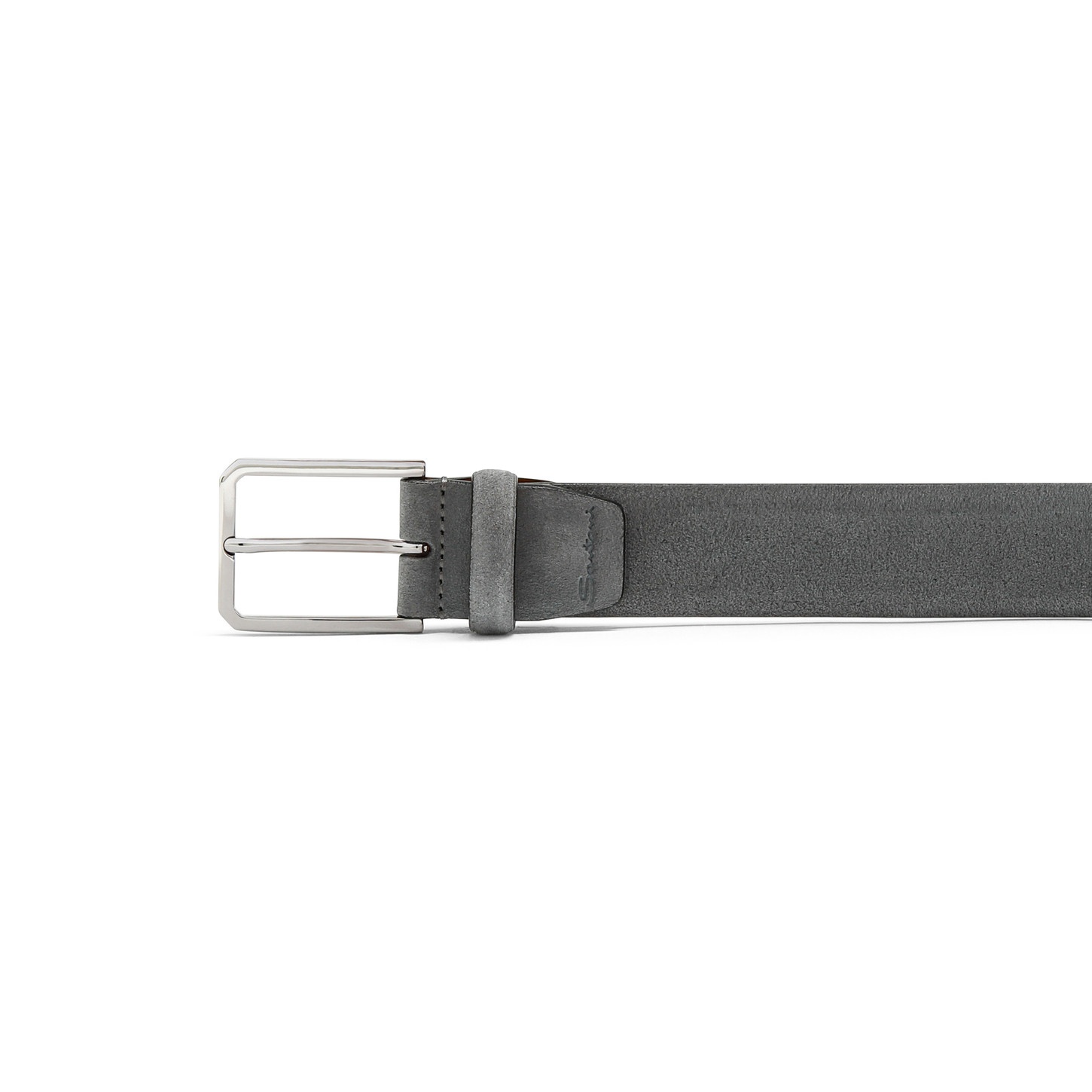 Men's light blue suede adjustable belt - 2