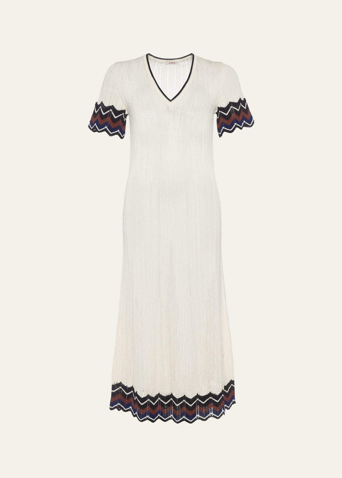 Luna Chevron Striped Knit Maxi Dress - 1