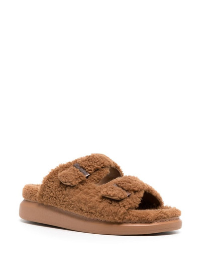 Alexander McQueen fleece-texture buckle-fastening sandals outlook