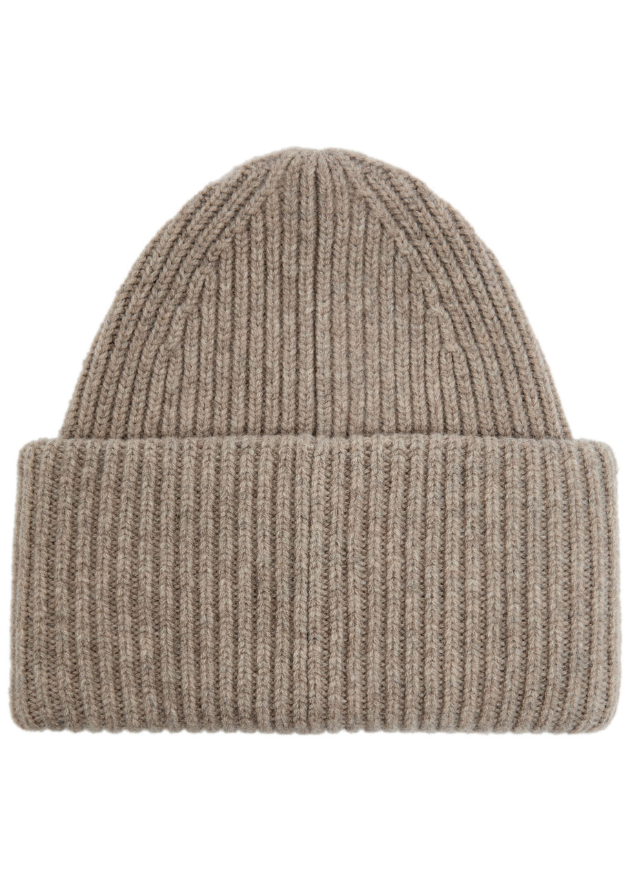 Acne Studios Pansy Face Ribbed Wool-blend Beanie - 2