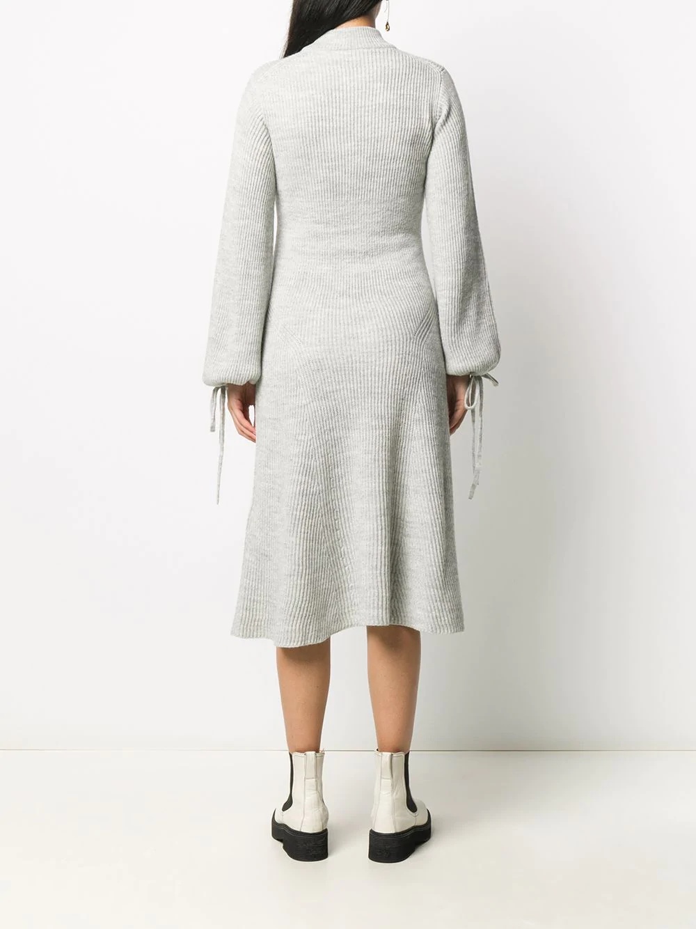 ribbed wool knit jumper dress - 4